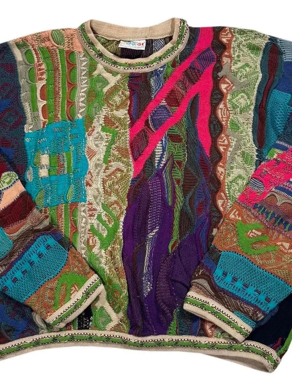 Vintage Coogi Australia Bright Colorful Sweater (Size L)
